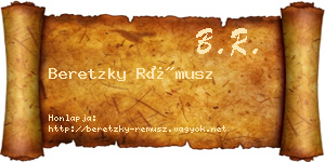 Beretzky Rémusz névjegykártya